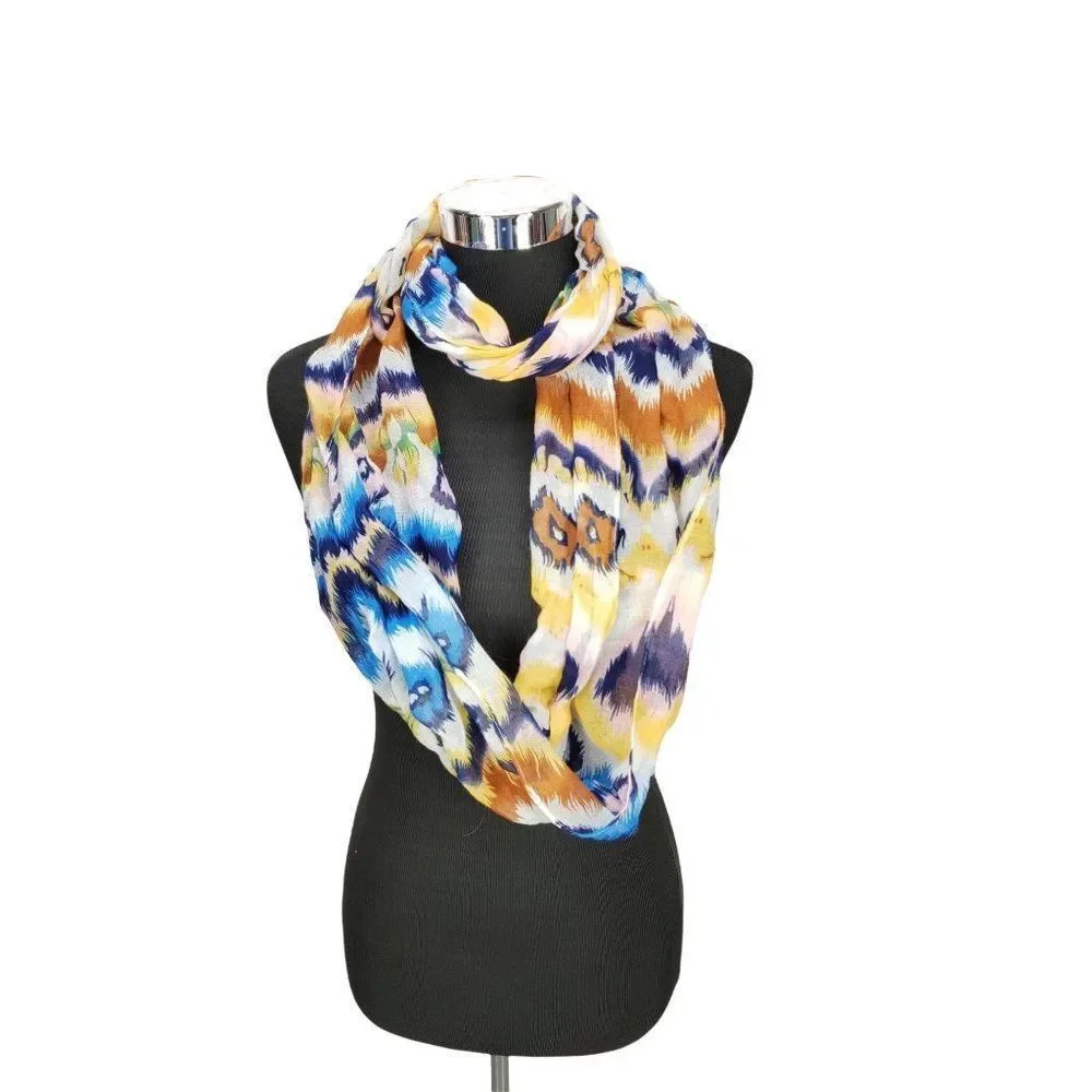 Boho Tie Dyed Multi‎ Print Infinity Scarf
